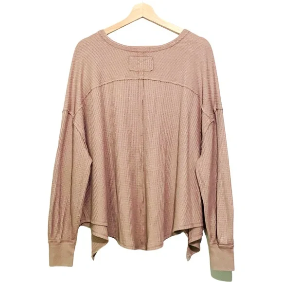 Free People We The Free Coraline Slouchy Knit Pullover Blush Pink Medium - Picture 3 of 9